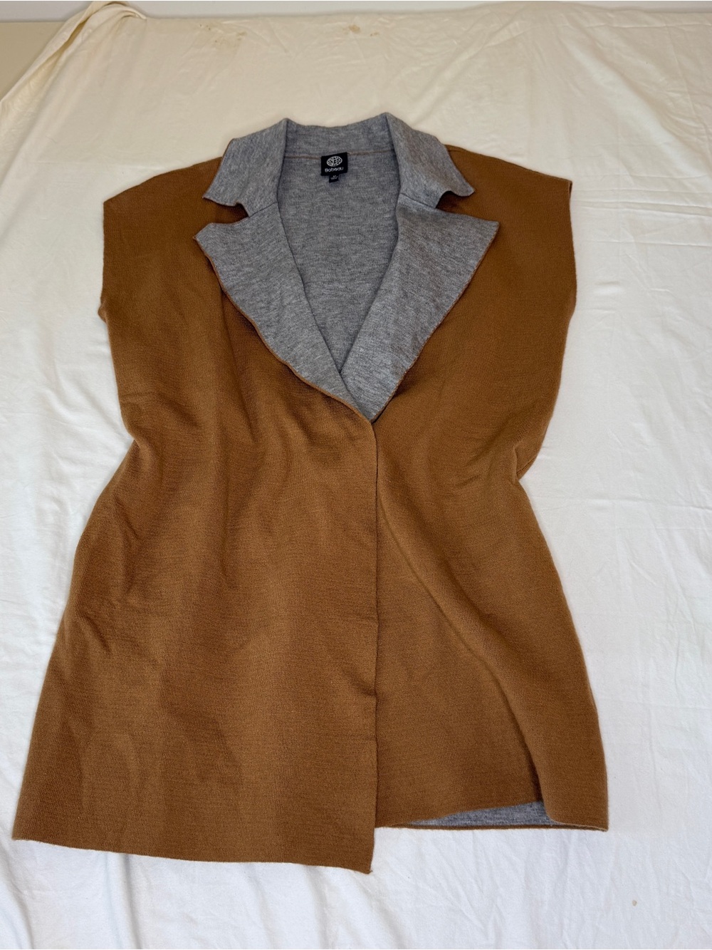 bobeau Light Gray Open-Front Knit Vest